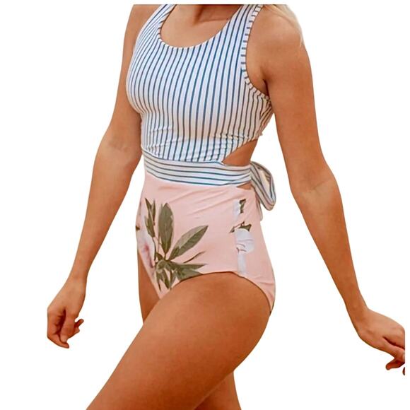 Albion XS Fit Island Fever back tie one piece swimsuit SW 3005 - Picture 1 of 11